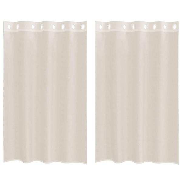 Voile Vorhänge mit Ösen 2 Stk. Creme 140x175 cm