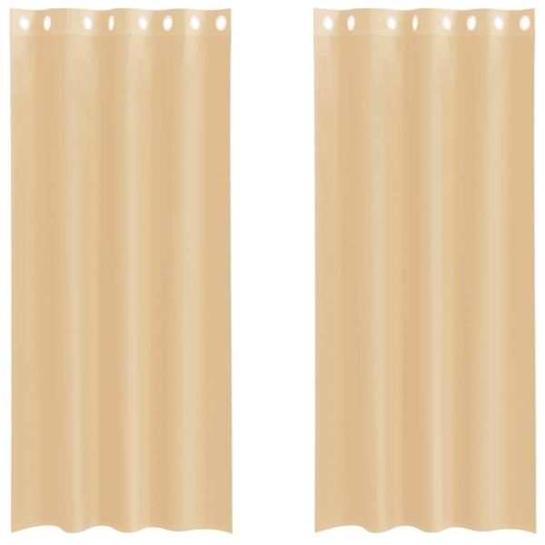 Voile Vorhänge mit Ösen 2 Stk. Sandfarbe