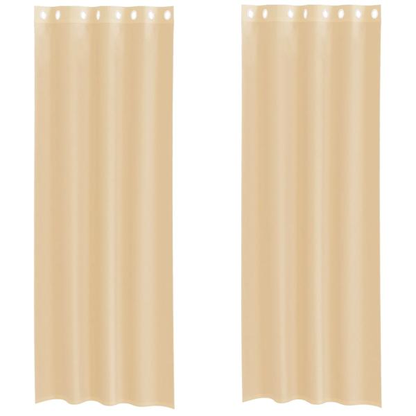 Voile Vorhänge mit Ösen 2 Stk. Sandfarbe