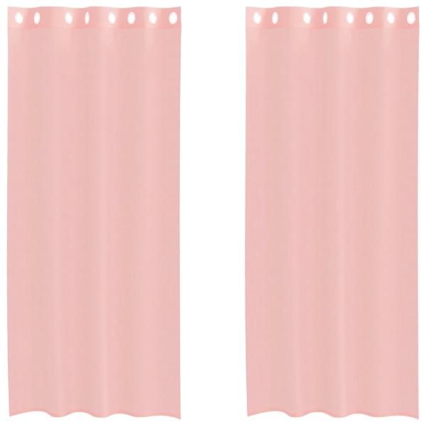 Voile Vorhänge mit Ösen 2 Stk. Rosa 140x245 cm