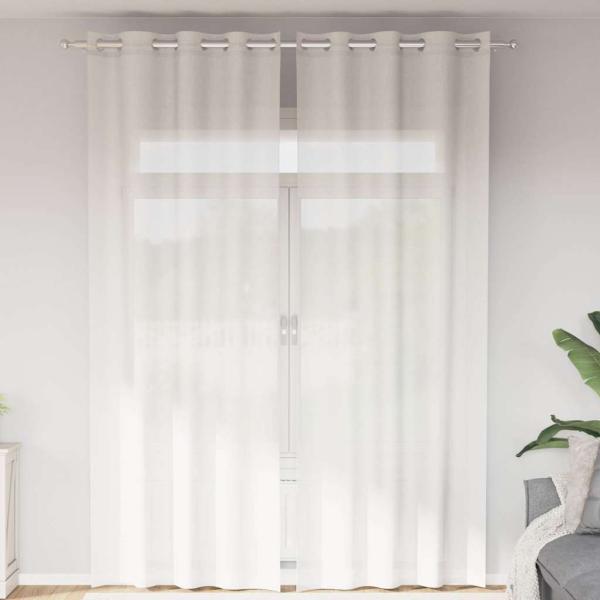 ARDEBO.de - Voile Vorhänge mit Ösen 2 Stk. Weiß