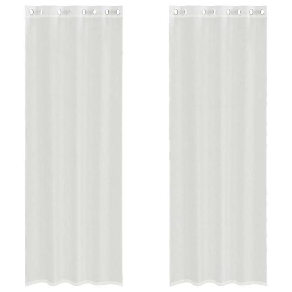 Voile Vorhänge mit Ösen 2 Stk. Weiß
