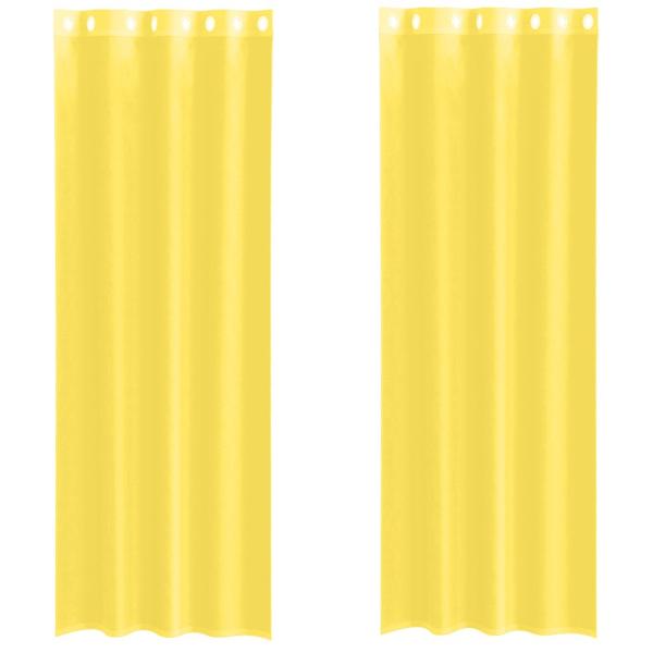 Voile Vorhänge mit Ösen 2 Stk. Gelb