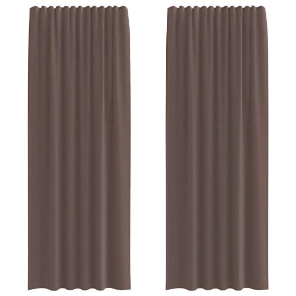 Voile Vorhänge mit Stangentaschen 2 Stk. Braun
