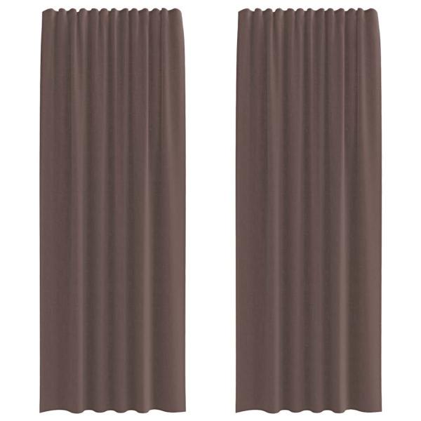 Voile Vorhänge mit Lasche 2 Stk. Braun