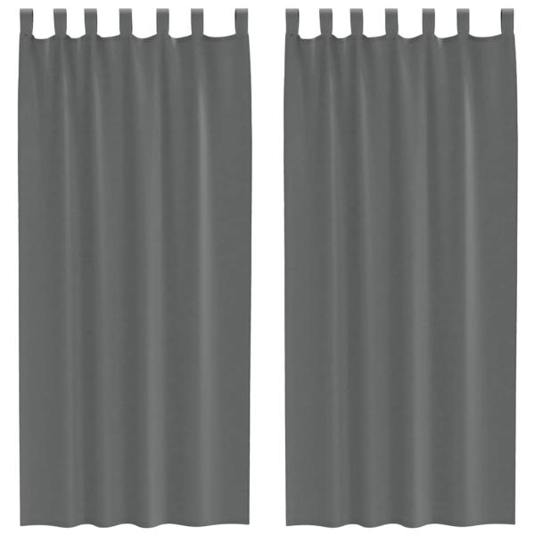Voile Vorhänge mit Schlaufen 2 Stk. Dunkelgrau 140x225 cm