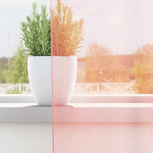 Voile Vorhänge mit Schlaufen 2 Stk. Rosa 140x260 cm