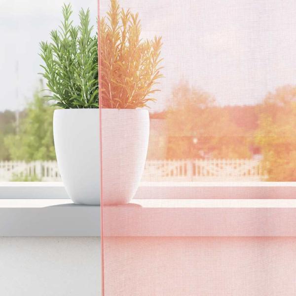 Voile Vorhänge mit Schlaufen 2 Stk. Rosa 140x140 cm