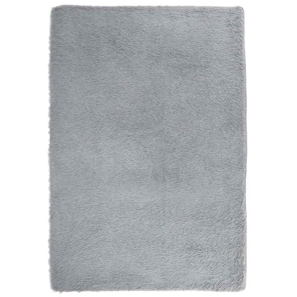 Teppich Shaggy Hochflor NAVARRA Hellgrau 120x170 cm Polyester