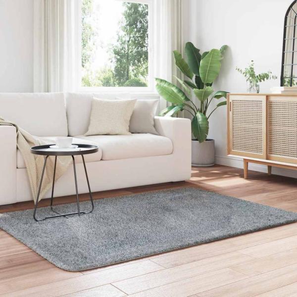 Teppich Shaggy Hochflor NAVARRA Hellgrau 120x170 cm Polyester