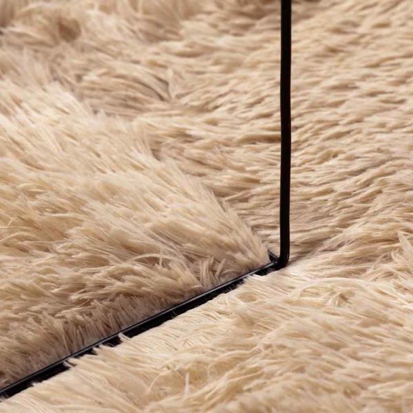 ARDEBO.de - Teppich Shaggy Hochflor NAVARRA Beige 200x290 cm Polyester