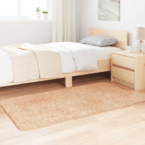 Teppich Shaggy Hochflor NAVARRA Beige 80x150 cm Polyester