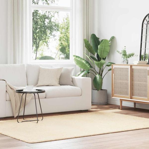 ARDEBO.de - Teppich Shaggy Hochflor NAVARRA Creme 160x230 cm Polyester