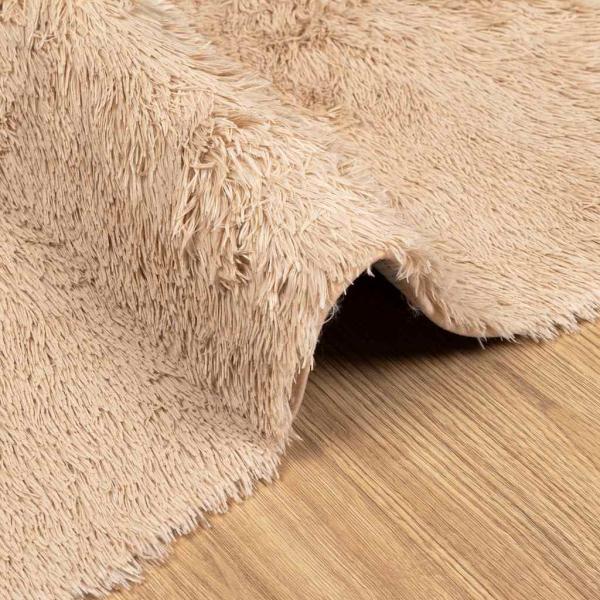 ARDEBO.de - Teppich Shaggy Hochflor NAVARRA Beige 240x340 cm Polyester