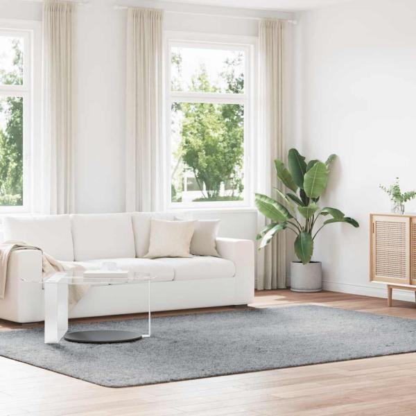 ARDEBO.de - Teppich Shaggy Hochflor NAVARRA Hellgrau 240x340 cm Polyester