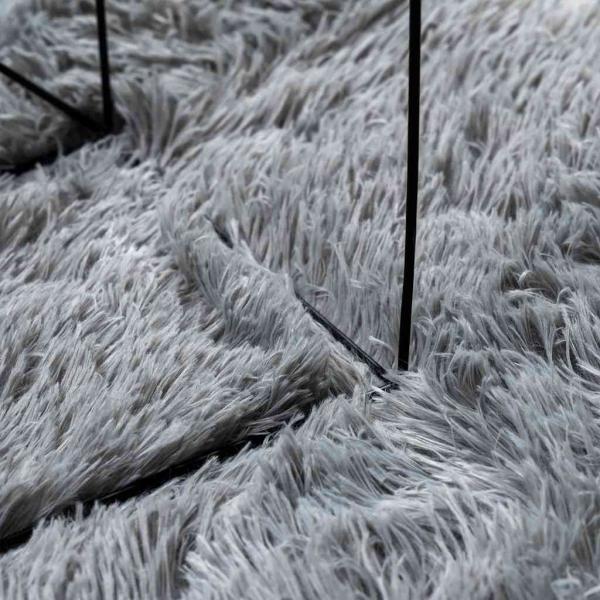 Teppich Shaggy Hochflor NAVARRA Hellgrau 240x340 cm Polyester