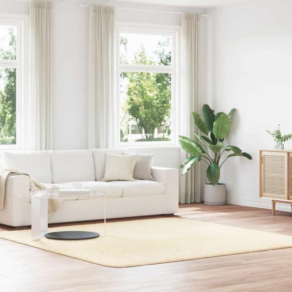 ARDEBO.de - Teppich Shaggy Hochflor NAVARRA Creme 240x240 cm Polyester