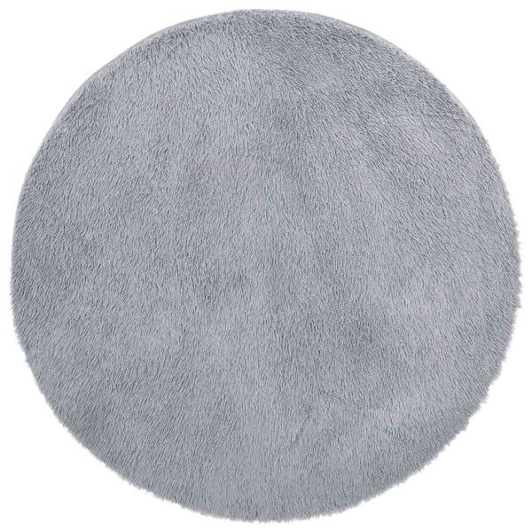 Teppich Shaggy Hochflor NAVARRA Hellgrau 100x100 cm Polyester