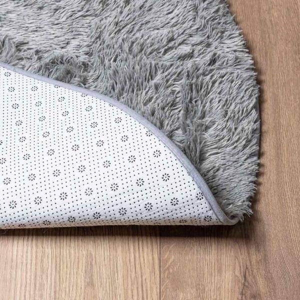 Teppich Shaggy Hochflor NAVARRA Hellgrau 100x100 cm Polyester