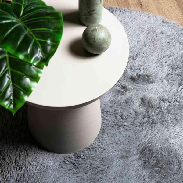 Teppich Shaggy Hochflor NAVARRA Hellgrau 100x100 cm Polyester