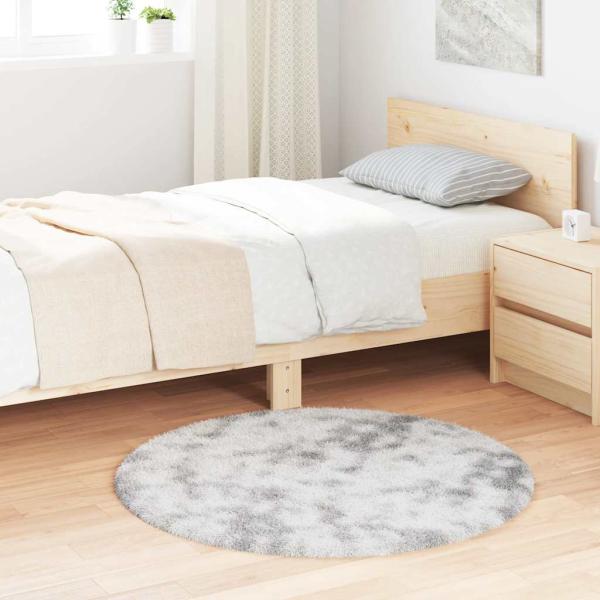 ARDEBO.de - Teppich Shaggy Hochflor NAVARRA Silbergrau 100x100 cm Polyester