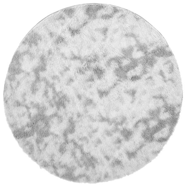 Teppich Shaggy Hochflor NAVARRA Silbergrau 100x100 cm Polyester