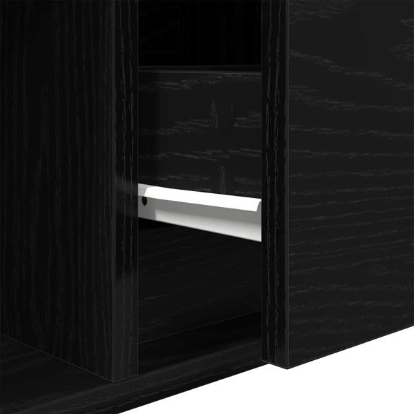 TV-Schrank Schwarz Eichen-Optik 60x31x25,5 cm Holzwerkstoff