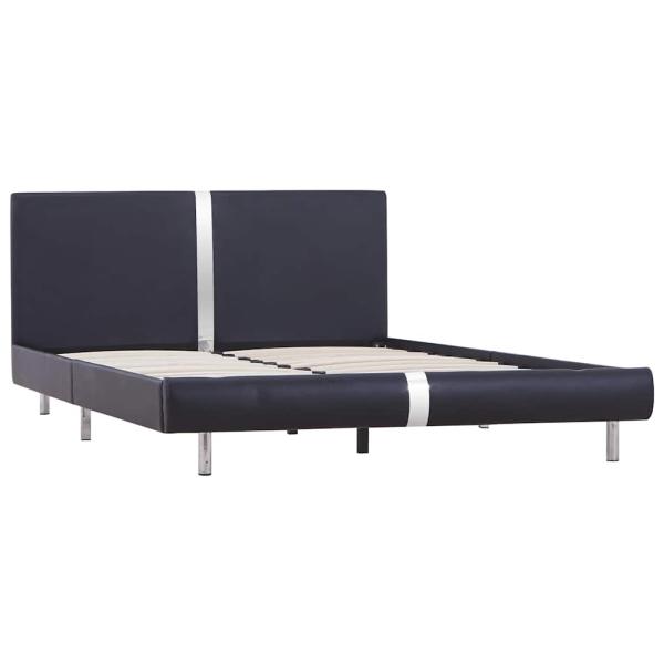 Bettgestell ohne Matratze Schwarz Kunstleder 135x190 cm