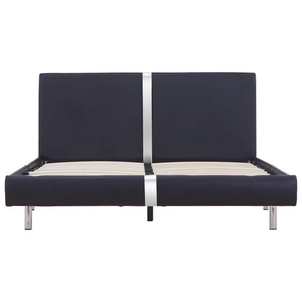 Bettgestell ohne Matratze Schwarz Kunstleder 135x190 cm