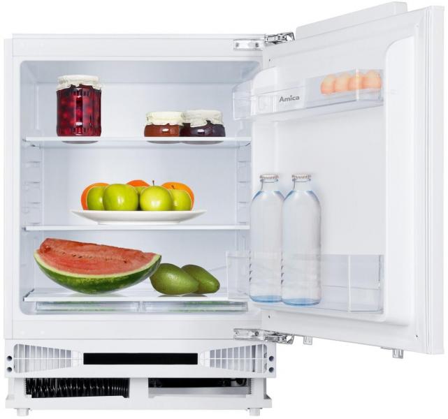 Amica UVKSS 351 911 Unterbau-Vollraum-Kühlschrank, Nischenhöhe: 82 cm, 135 L, Festtür-Technik, elektronische Steuerung,Tür-Offen-Alarm, Inverter Kompressor (1195076)