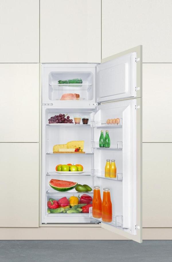 Amica EDTS 374 911 Einbau-Kühl-/Gefrierkombination, Nischenhöhe: 145 cm, 220 L, Schlepptür-Technik, elektronische Steuerung, Tür-Offen-Alarm, Inverter Kompressor, weiß (1195052)