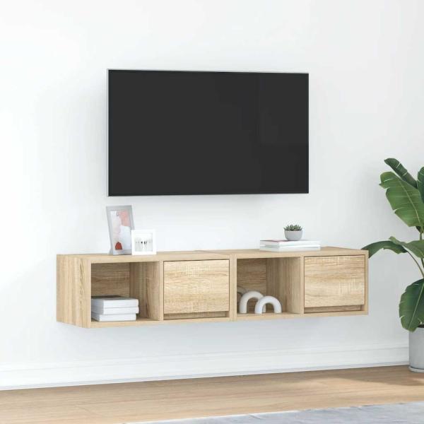 ARDEBO.de - TV-Schränke 2 Stk. Sonoma-Eiche 60x31x25,5 cm Holzwerkstoff