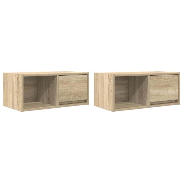 TV-Schränke 2 Stk. Sonoma-Eiche 60x31x25,5 cm Holzwerkstoff