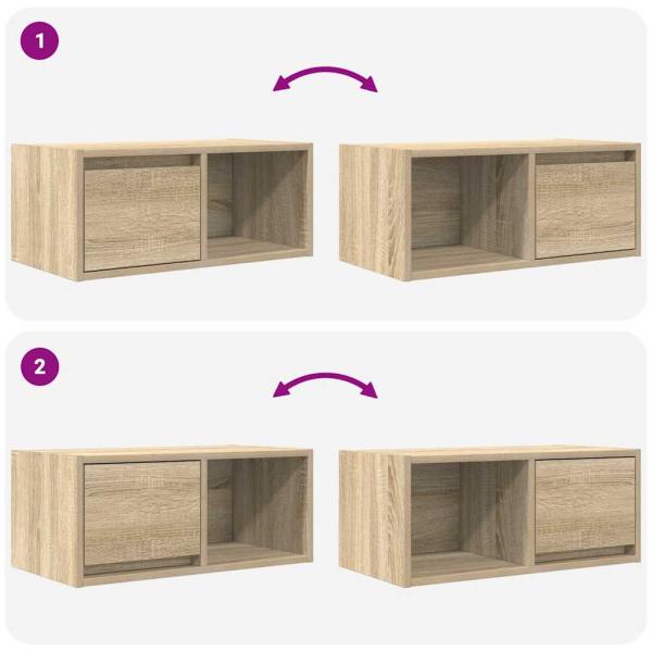 TV-Schränke 2 Stk. Sonoma-Eiche 60x31x25,5 cm Holzwerkstoff