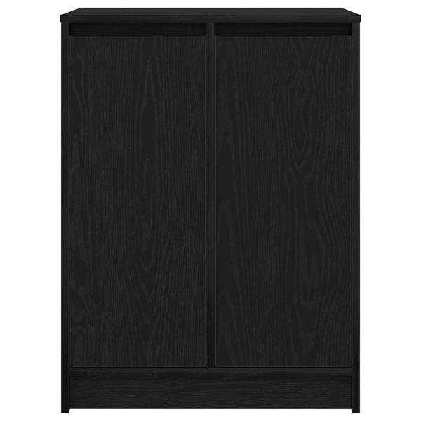 Schuhschrank Schwarz Eichen-Optik 57x34x76 cm Holzwerkstoff