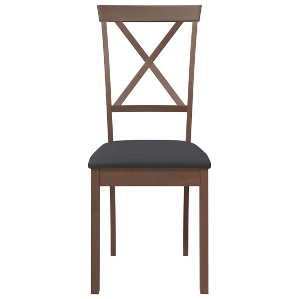 Esszimmerstühle mit Kissen 2 Stk. Braun Massivholz Gummibaum