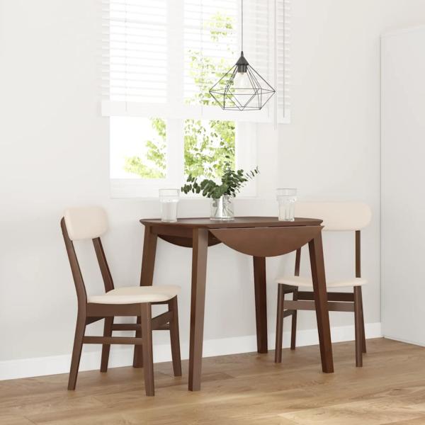 ARDEBO.de - Esszimmerstühle mit Kissen 2 Stk. Braun Massivholz Gummibaum