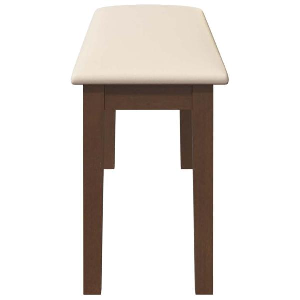 Bank 110 cm Braun Massivholz Gummibaum