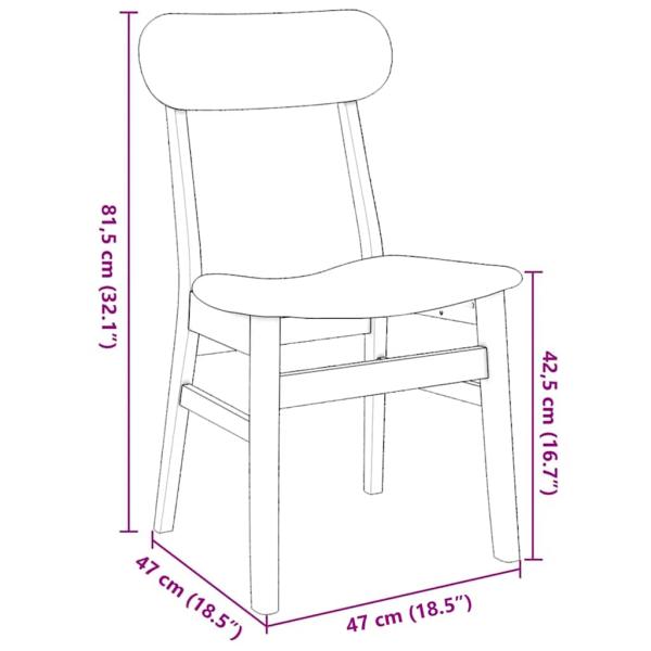 Esszimmerstühle mit Kissen 2 Stk. Weiß Massivholz Gummibaum