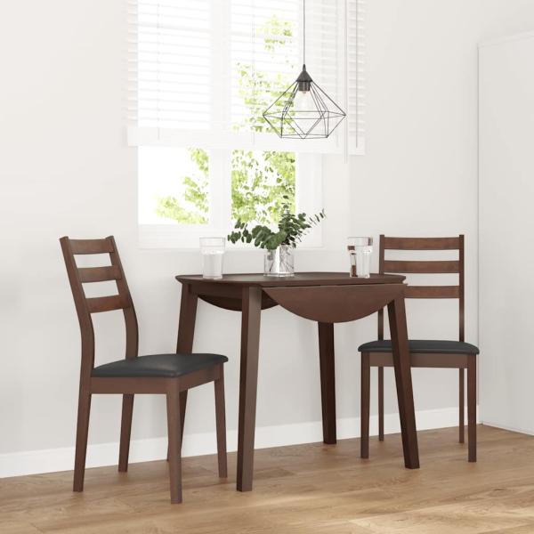 ARDEBO.de - Esszimmerstühle mit Kissen 2 Stk. Braun Massivholz Gummibaum