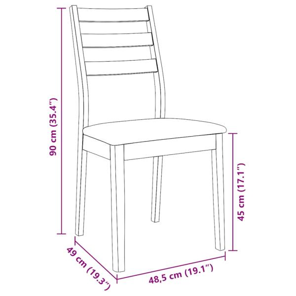 Esszimmerstühle mit Kissen 2 Stk. Braun Massivholz Gummibaum