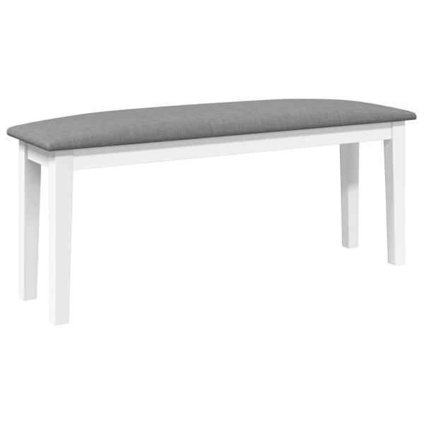 Bank 110 cm Weiß Massivholz Gummibaum