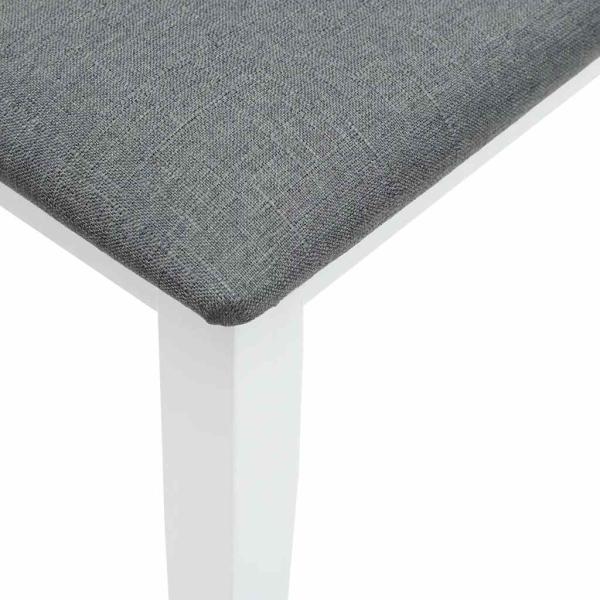Bank 110 cm Weiß Massivholz Gummibaum