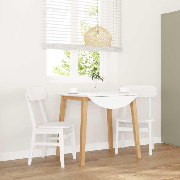 ARDEBO.de - Esszimmerstühle 2 Stk. Weiß Massivholz Gummibaum