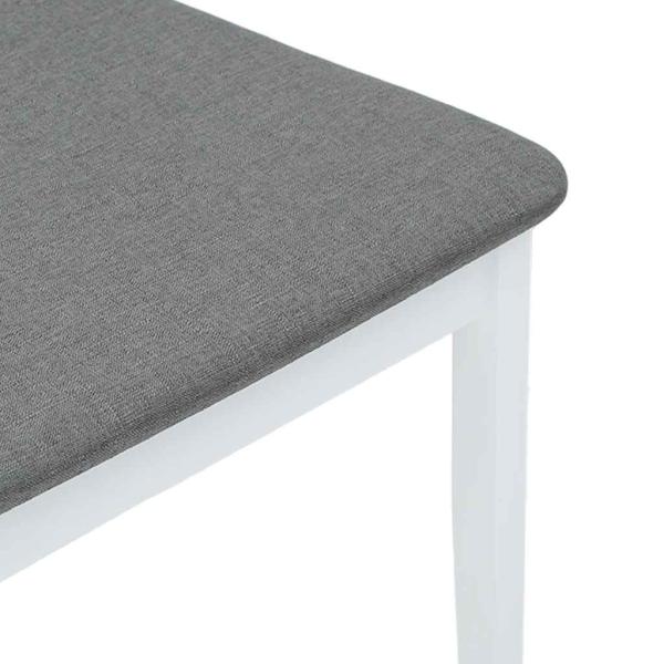 Esszimmerstühle mit Kissen 2 Stk. Weiß Massivholz Gummibaum