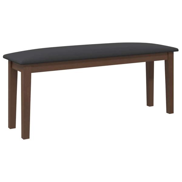 Bank 110 cm Braun Massivholz Gummibaum