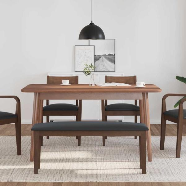 Bank 110 cm Braun Massivholz Gummibaum