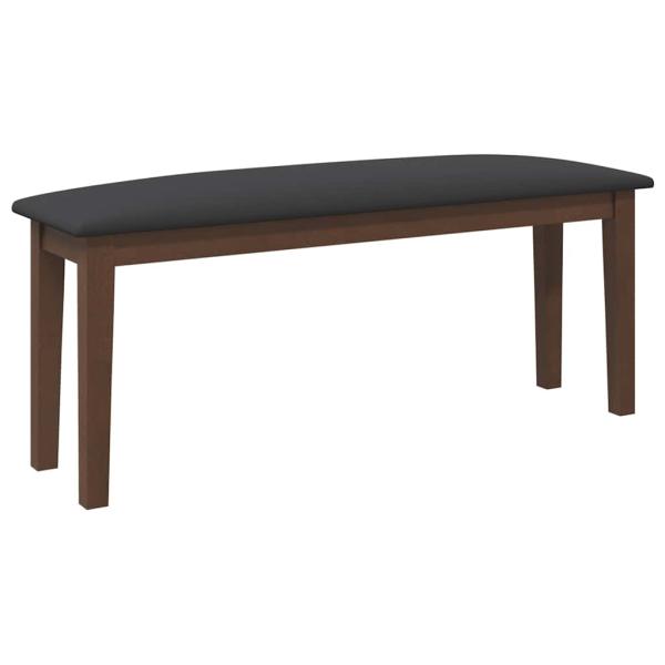 Bank 110 cm Braun Massivholz Gummibaum