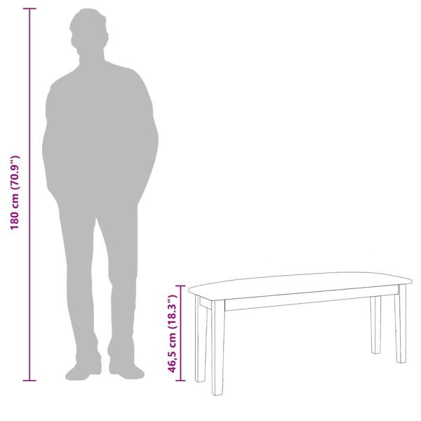 Bank 110 cm Braun Massivholz Gummibaum