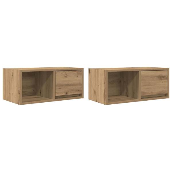 TV-Schränke 2 Stk. Artisan-Eiche 60x31x25,5 cm Holzwerkstoff
